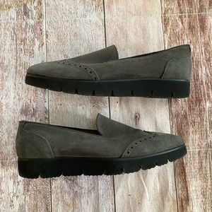 Kroll gray suede oxford loafer shoes size 39‎ 1/2